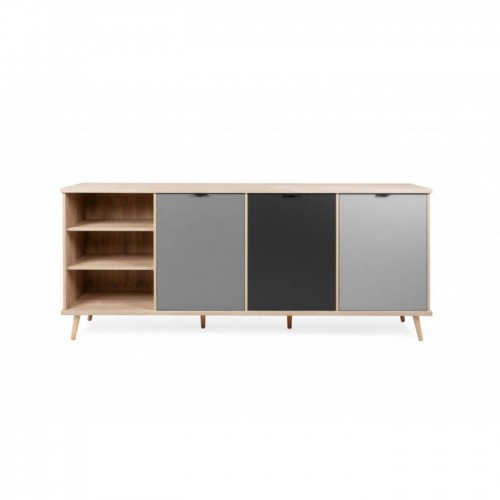 Madia a 3 Ante e Scaffali 210 cm Credenza Porta Tv Mobile da Salotto