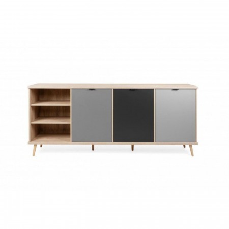 Madia a 3 Ante e Scaffali 210 cm Credenza Porta Tv Mobile da Salotto