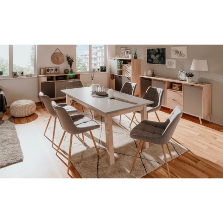Tavolo da Pranzo Allungabile Rovere Grigio Rettangolare 2 Prolunghe