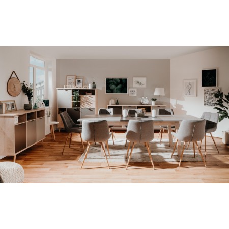 Tavolo da Pranzo Allungabile Rovere Grigio Rettangolare 2 Prolunghe