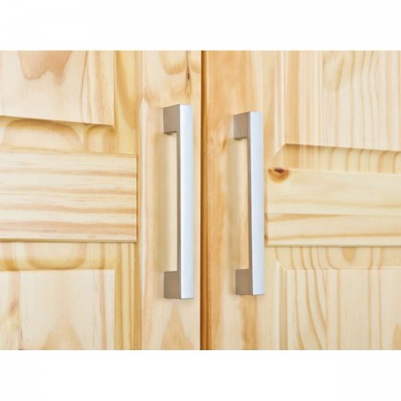 Armadio 2 Ante in Legno Massello Mobile Guardaroba per Camera da Letto