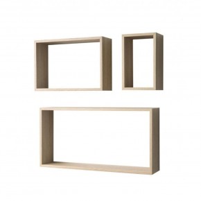Set di 3 Mensole Rettangolari a Muro Scaffali da Parete Muro Rovere 2