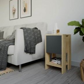 Comodino con Anta a Ribalta Salvaspazio e Ripiano per Camera da Letto