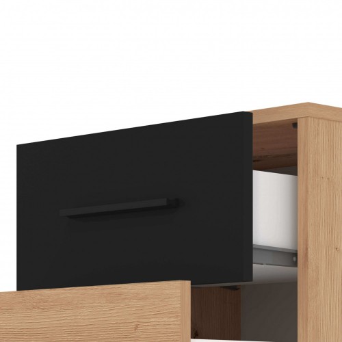 Comodino con 2 Cassetti per Camera da Letto Mobile in Legno Bicolore