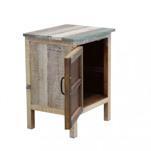 Comodino Colorato Mobile in Legno con 1 Ante Battente per Camera da Letto