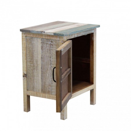 Comodino Colorato Mobile in Legno con 1 Ante Battente per Camera da Letto
