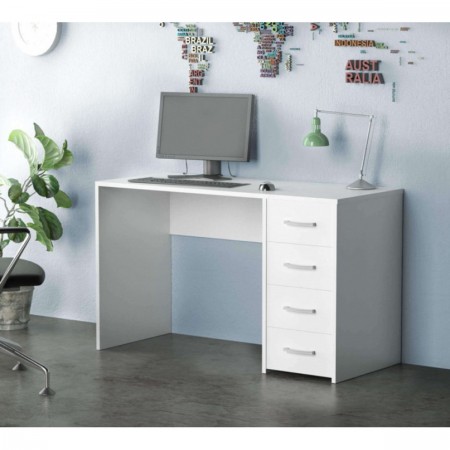 Scrivania Porta Pc in Legno Bianco per Ufficio Cameretta Bambini Cassetto