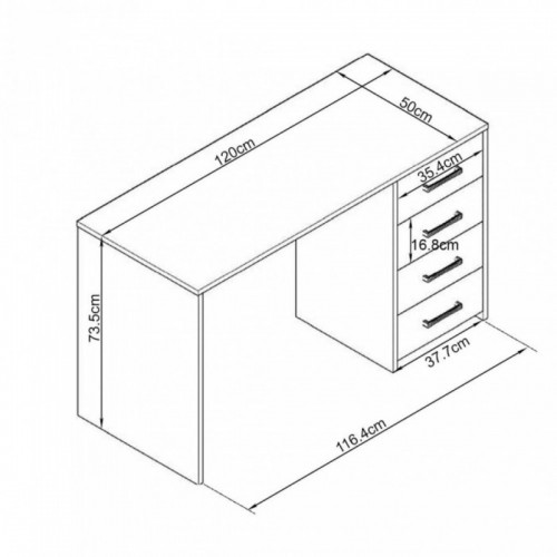 Scrivania in Legno di Quercia Porta Pc per Ufficio o Studio con Cassetti