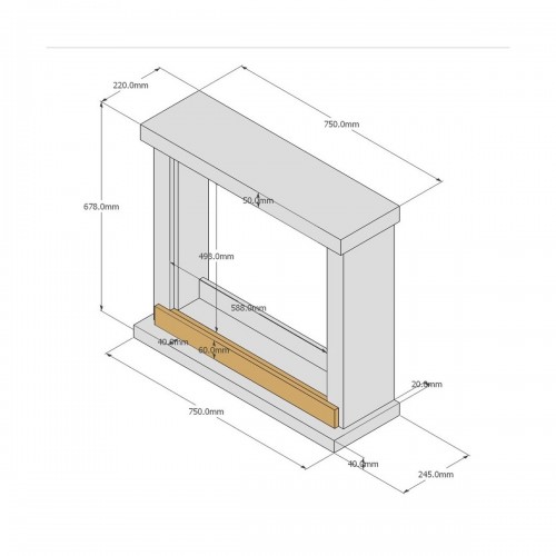 Cornice per Caminetto Elettrico Bianco Tagu Hagen Camino in Legno MDF