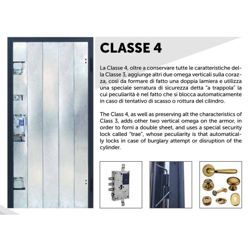 Portone Blindato per Interno Classe 4 Liscio Antieffrazione Colore Noce Medio