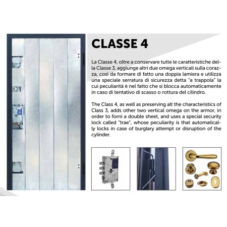 Portone Blindato per Interno Classe 4 Liscio Antieffrazione Colore Noce Medio