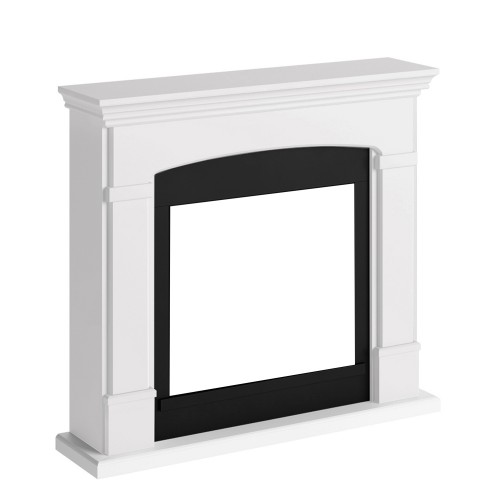 Cornice per Camino Elettrico Bianco in Legno MDF Caminetto Tagu Helmi