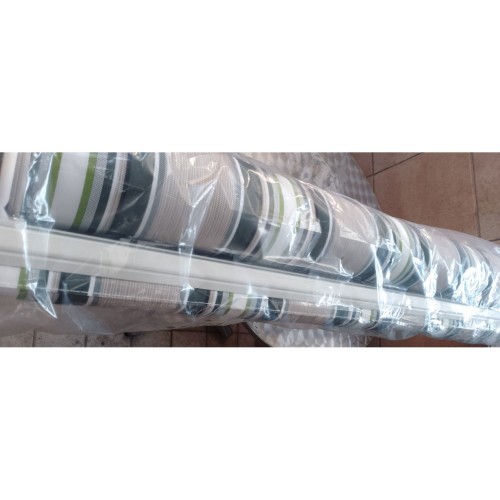Tenda da Sole Riga Verde 300x245 a Caduta con Bracci per Balconi Moderna Esterno | BricoShop24