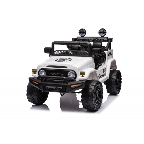 Macchina Elettrica per Bambini Auto Toyota Cruiser a Batteria 12 V Bianca