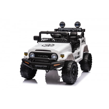 Macchina Elettrica per Bambini Auto Toyota Cruiser a Batteria 12 V Bianca