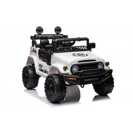 Macchina Elettrica per Bambini Auto Toyota Cruiser a Batteria 12 V Bianca