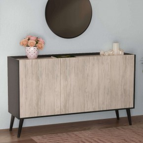 Madia da Soggiorno in Legno Credenza da Ingresso 3 Ante Antracite e Pino 2
