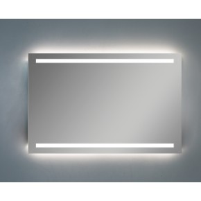 Specchio Rettangolare Moderno 100x70 da Bagno con Fasce Illuminate a Led