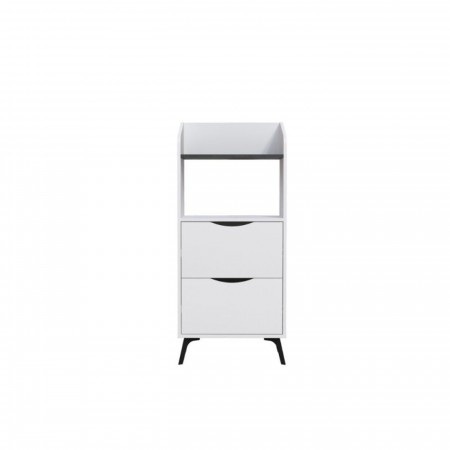 Mobile per Forno Microonde in Legno Bianco Multiuso con Cassetti da Cucina