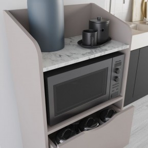 Mobile Multiuso da Cucina per Forno Microonde in Legno con Cassetti Mocha 2