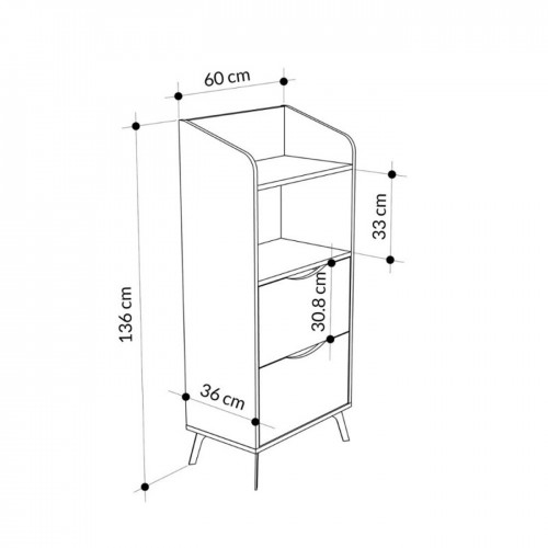 Mobiletto Porta Microonde Multiuso in Legno con Cassetti da Cucina Bianco