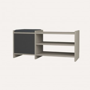 Panca Portascarpe in Legno con Cuscino Imbottito Mobile Ingresso Moka