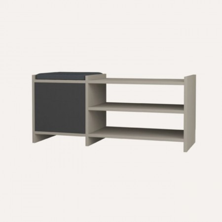 Panca Portascarpe in Legno con Cuscino Imbottito Mobile Ingresso Moka