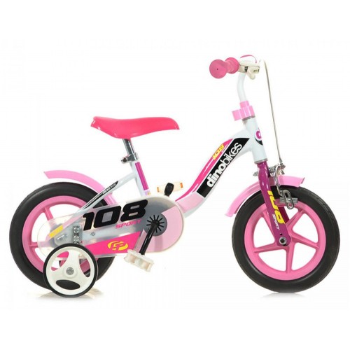 Bicicletta per Bambina 10 Pollici Freno Davanti Rotelle 2 3 4 anni Bici da Bimba