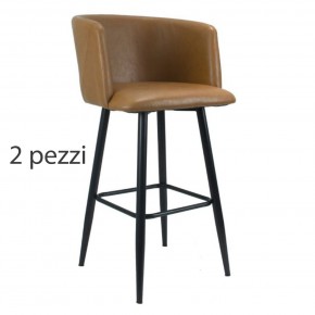 2 Sedie con Seduta in Ecopelle Grigio Set di Sgabelli Alti da Bar