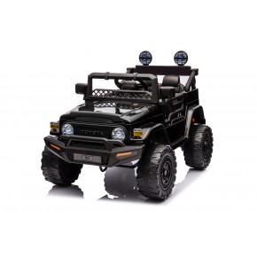 Macchina Elettrica per Bambini Nera Toyota Cruiser Auto a Batteria 12 V