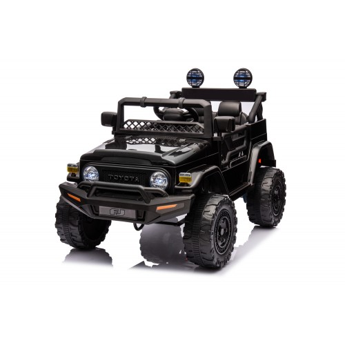 Macchina Elettrica per Bambini Nera Toyota Cruiser Auto a Batteria 12 V