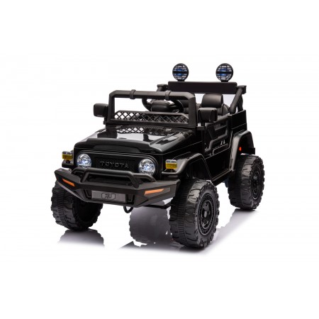Macchina Elettrica per Bambini Nera Toyota Cruiser Auto a Batteria 12 V