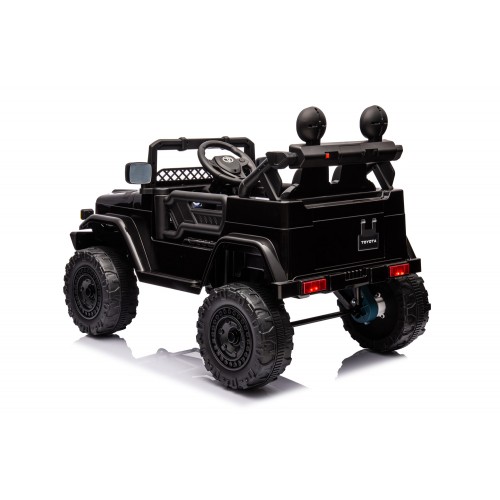 Macchina Elettrica per Bambini Nera Toyota Cruiser Auto a Batteria 12 V