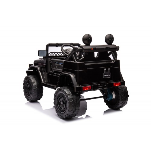 Macchina Elettrica per Bambini Nera Toyota Cruiser Auto a Batteria 12 V