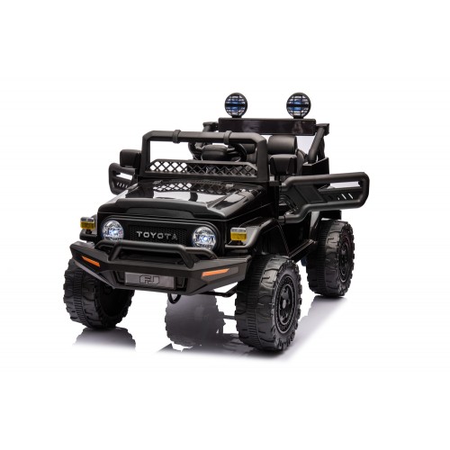 Macchina Elettrica per Bambini Nera Toyota Cruiser Auto a Batteria 12 V