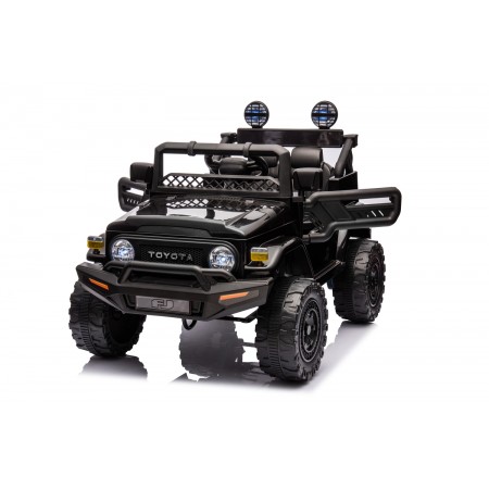 Macchina Elettrica per Bambini Nera Toyota Cruiser Auto a Batteria 12 V