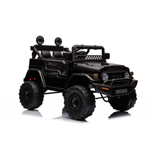 Macchina Elettrica per Bambini Nera Toyota Cruiser Auto a Batteria 12 V