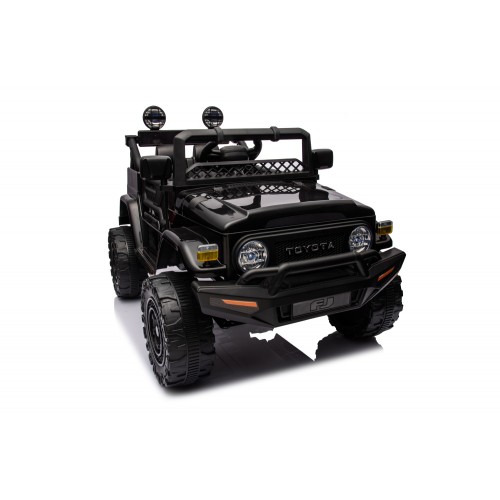 Macchina Elettrica per Bambini Nera Toyota Cruiser Auto a Batteria 12 V