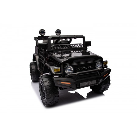 Macchina Elettrica per Bambini Nera Toyota Cruiser Auto a Batteria 12 V