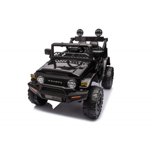 Macchina Elettrica per Bambini Nera Toyota Cruiser Auto a Batteria 12 V