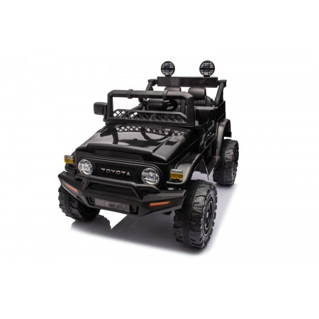 Macchina Elettrica per Bambini Nera Toyota Cruiser Auto a Batteria 12 V