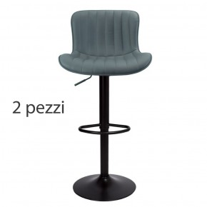 Set di 2 Sgabelli Altezza Regolabile con Seduta Grigio in Ecopelle da Bar