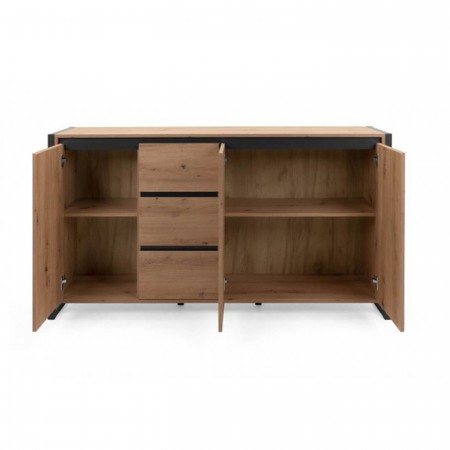 Credenza Madia con Cassetti e Ante Mobile in Legno Quercia Buffet Madia