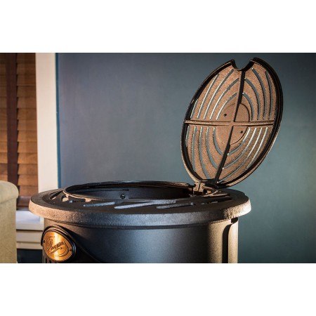 Stufa a Gas 3.4 Kw Effetto Fiamma Vera Nero Matt con Controllo Calore
