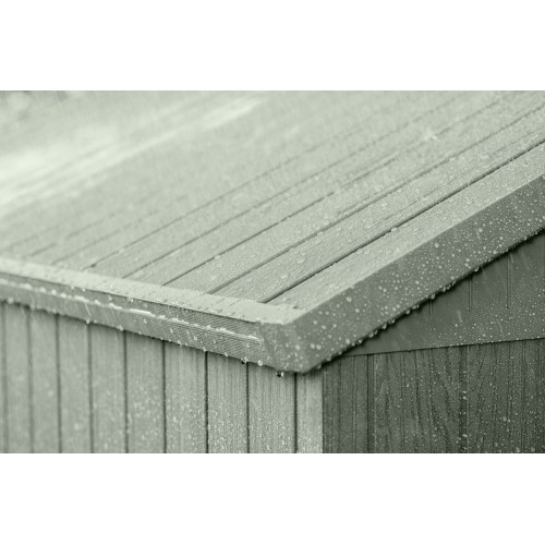 Casetta da Giardino 190x183x221 cm EVOTECH Effetto Legno con Finestre