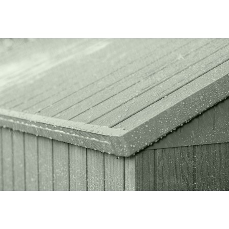 Casetta da Giardino 190x183x221 cm EVOTECH Effetto Legno con Finestre
