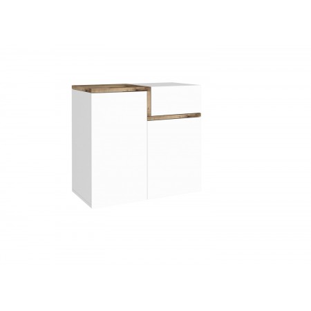 Scarpiera Bianco e Acero Mobile da Ingresso Porta Scarpe con 2 Ante