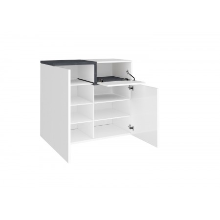 Scarpiera da Ingresso Bianco e Ardesia Mobile Porta Scarpe con 2 Ante