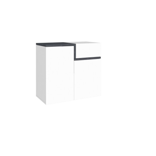 Scarpiera da Ingresso Bianco e Ardesia Mobile Porta Scarpe con 2 Ante