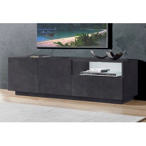 Mobile Porta TV Madia 150 cm Bassa con 2 Ante per Soggiorno Ardesia